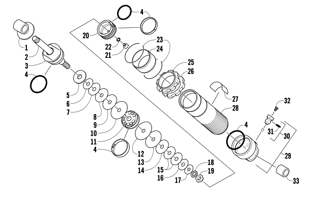 REAR SUSPENSION FRONT ARM SHOCK ABSORBER