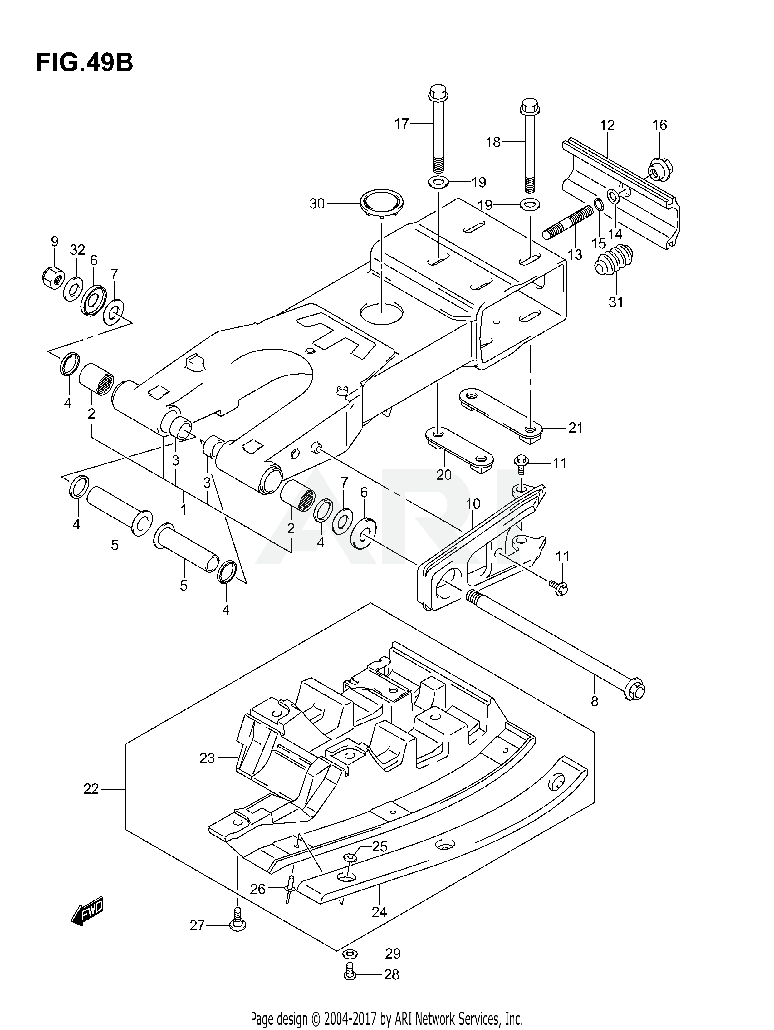 REAR SWINGING ARM (MODEL K4/K5/K6/K7)