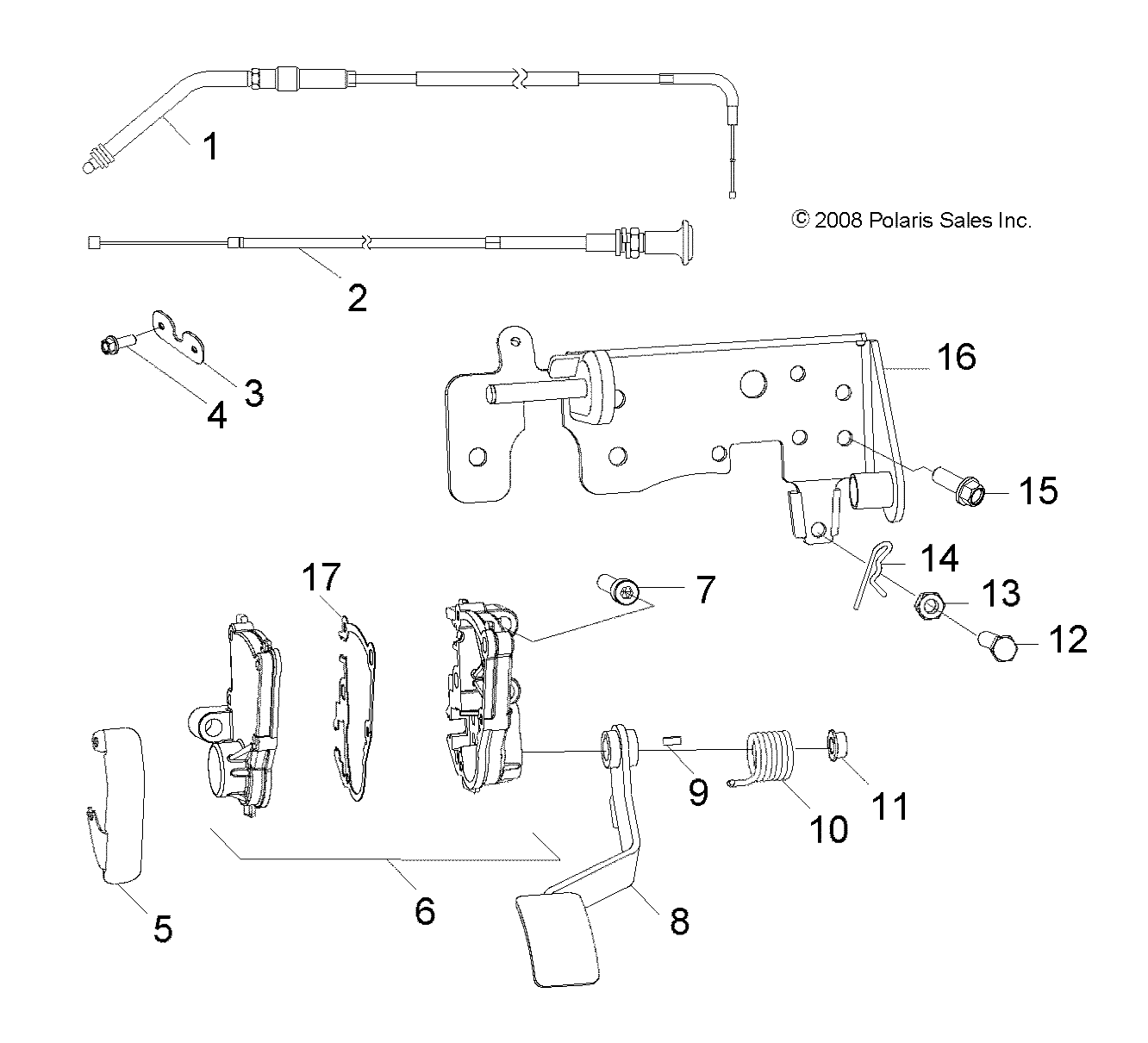 STEERING, CONTROLS and THROTTLE - A10VA17AA/AD (49RGRTHROTTLEPEDAL09RZR170)