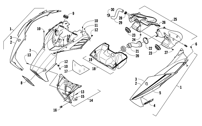 HOOD AND AIR INTAKE ASSEMBLY