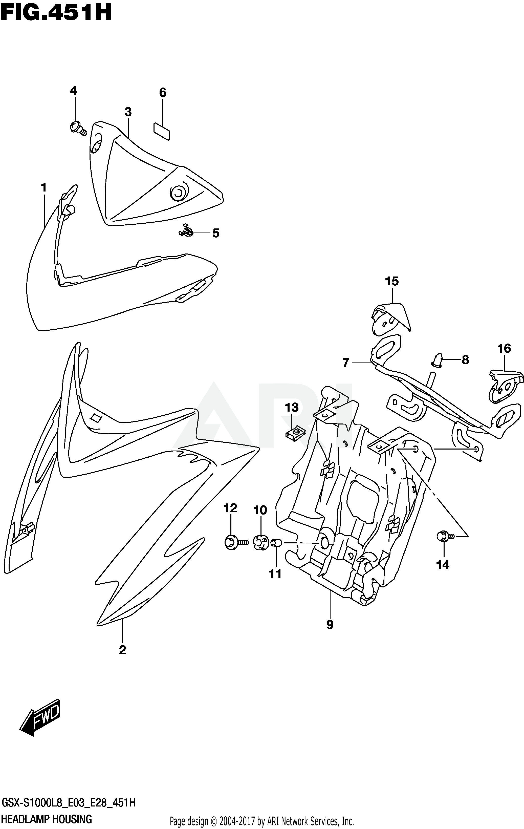 HEADLAMP HOUSING (GSX-S1000AZL8 E33)