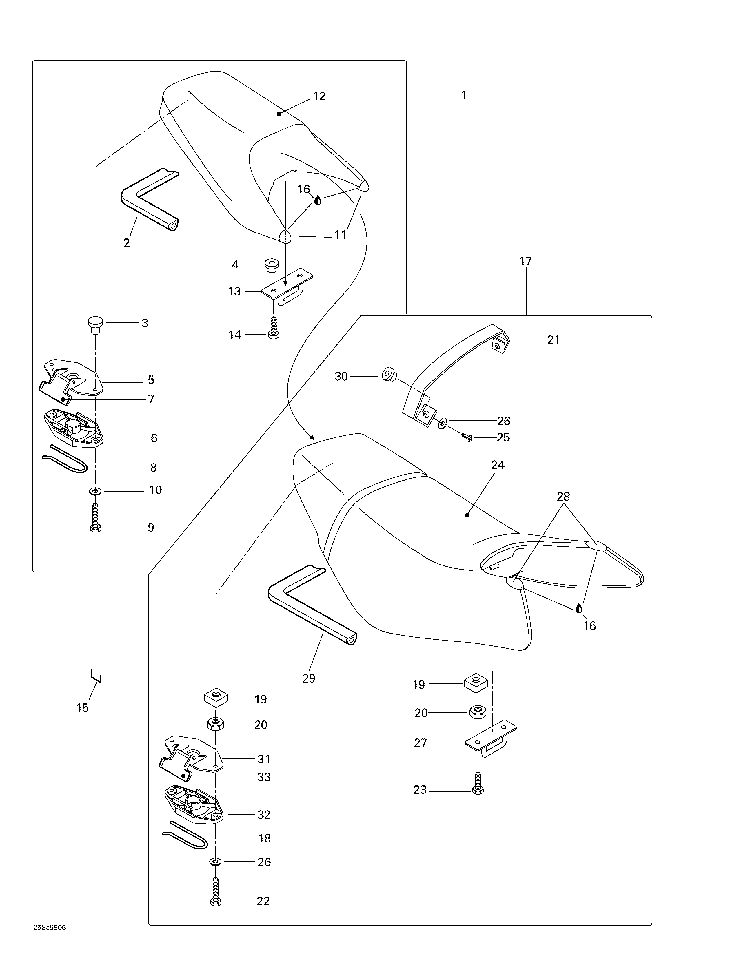 Seat Rear And Front (engine Cover)