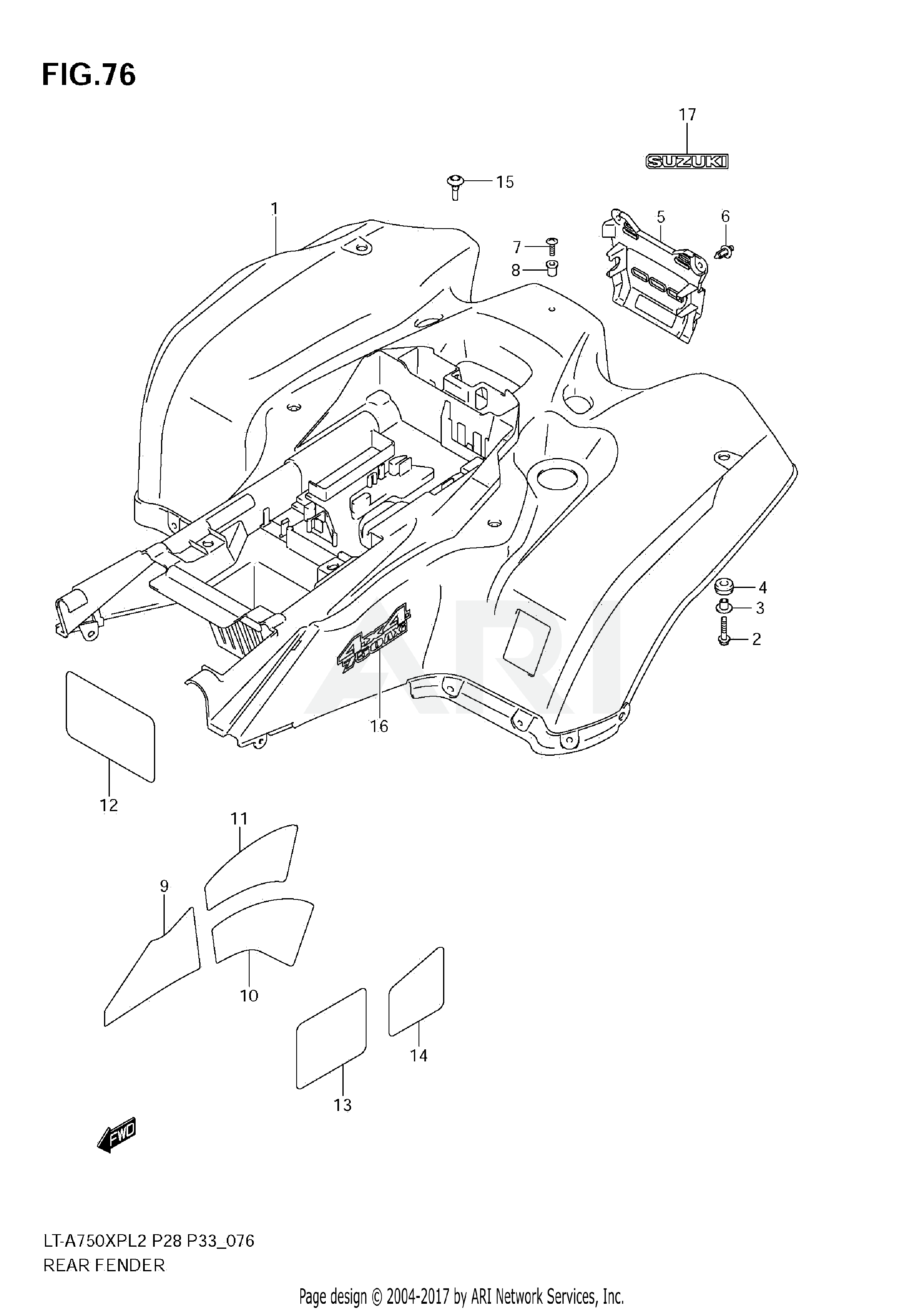 REAR FENDER (LT-A750XPZL2 E28)