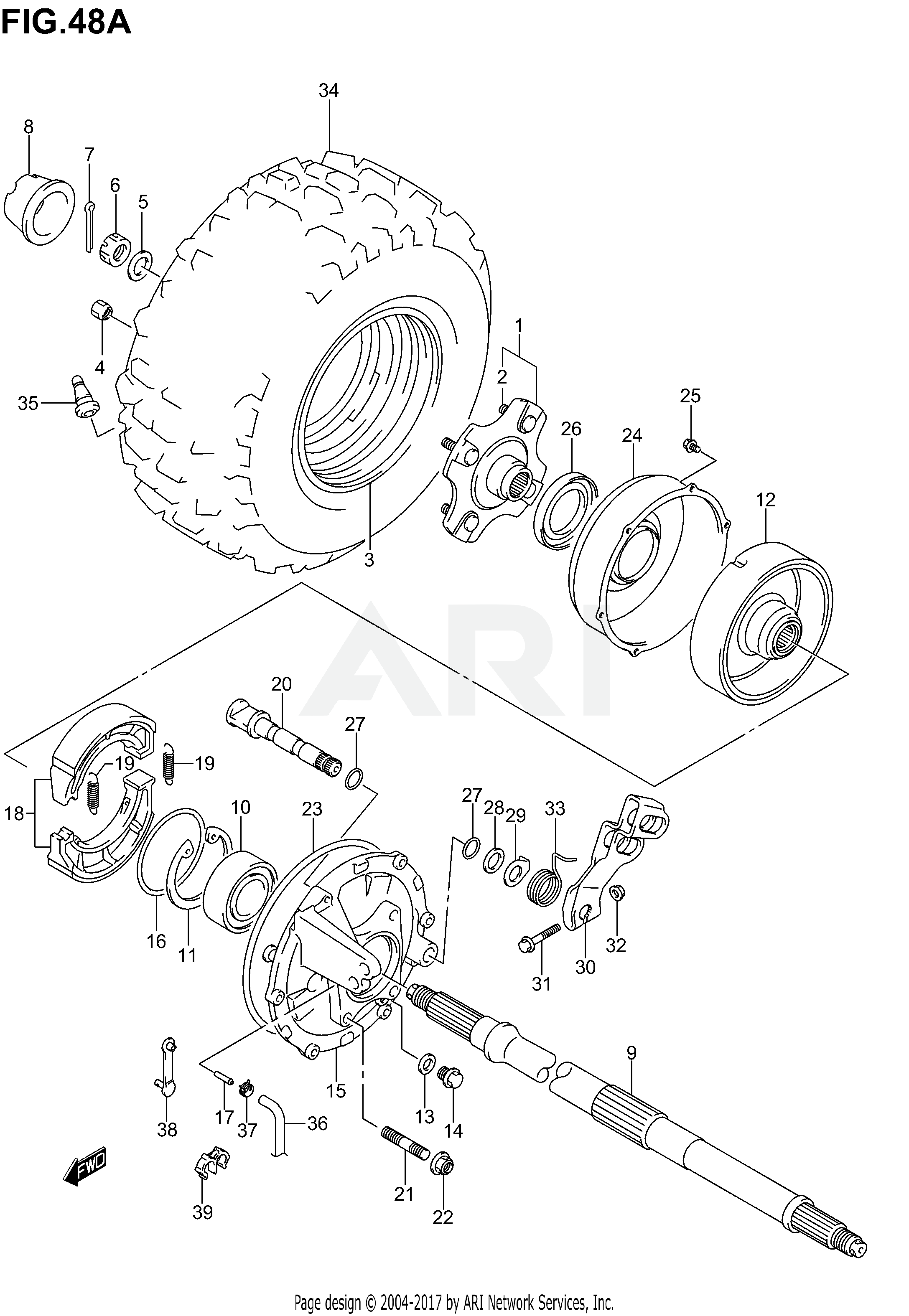 RIGHT REAR WHEEL (MODEL K4/K5/K6)