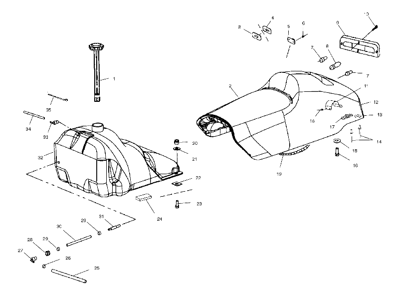 SEAT and GAS TANK - S02NB4BS (4970397039A004)