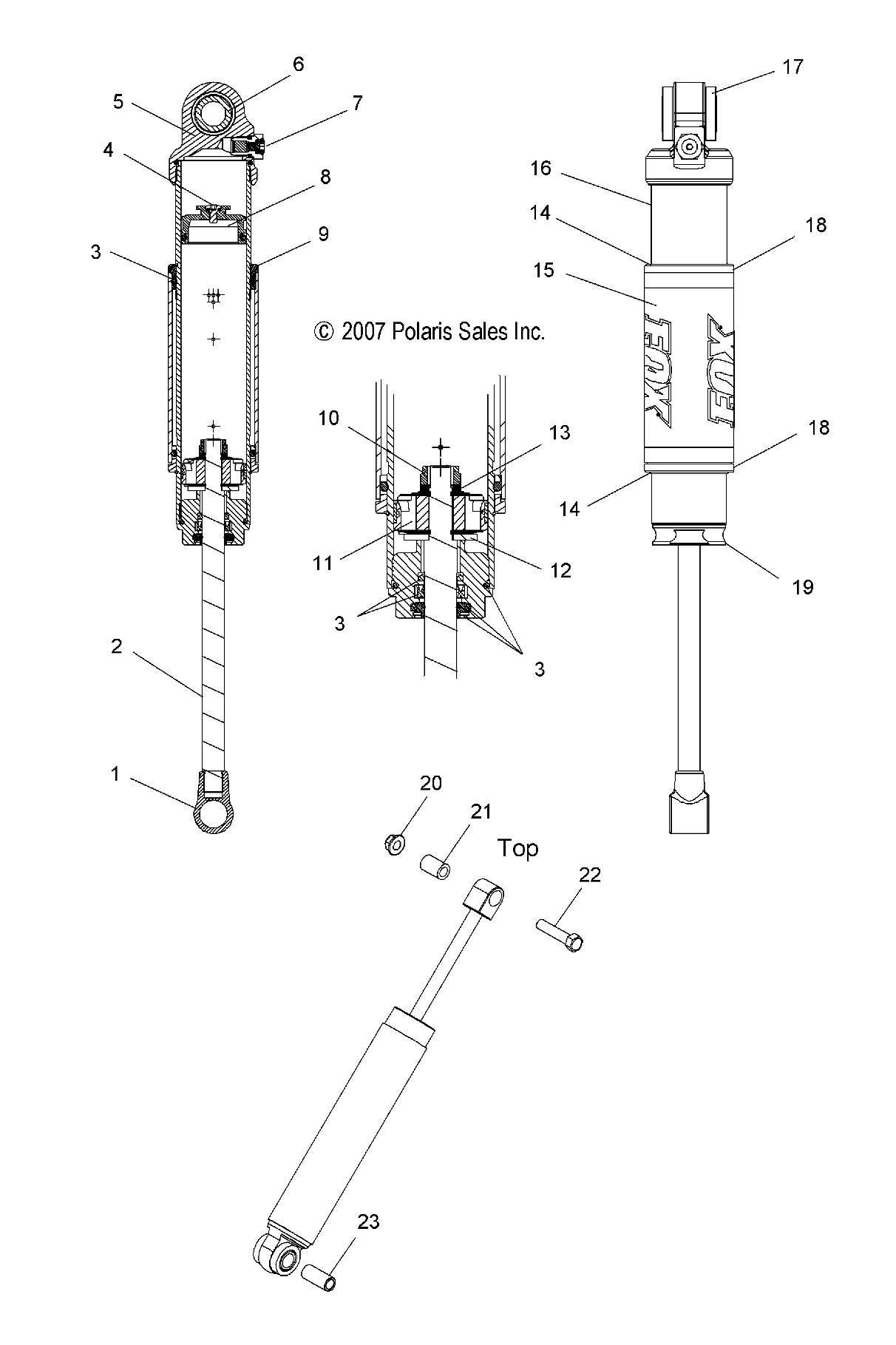 SUSPENSION, SHOCK, REAR TRACK (7043177) - S08PB8ES/EE (49SNOWSHOCKREAR7043177IQ)