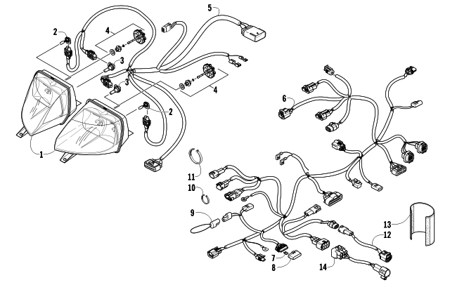 HEADLIGHT AND WIRING ASSEMBLIES