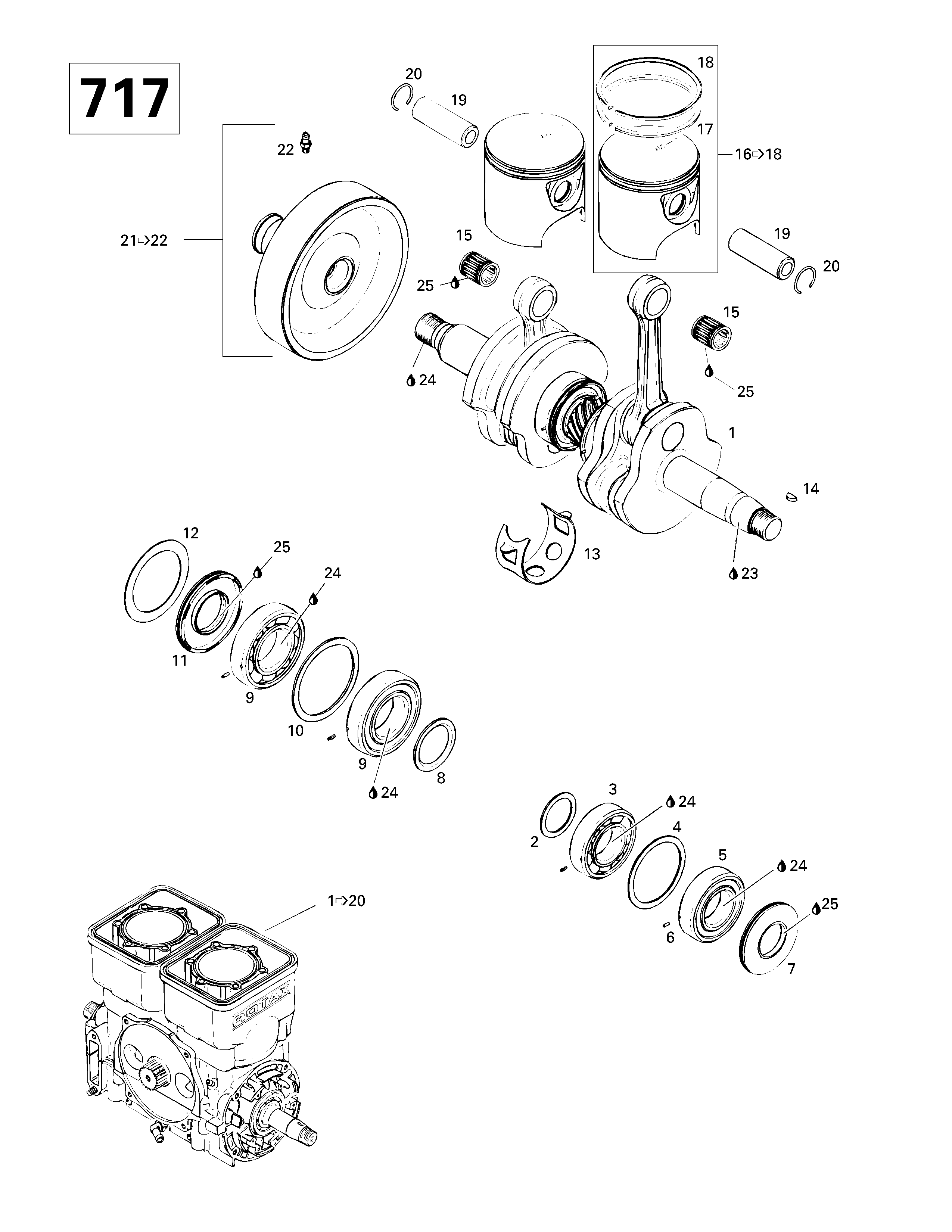 Crankshaft And Pistons (717)