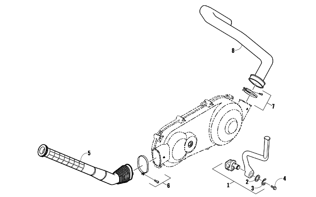 KICK STARTER AND COOLING DUCT ASSEMBLY