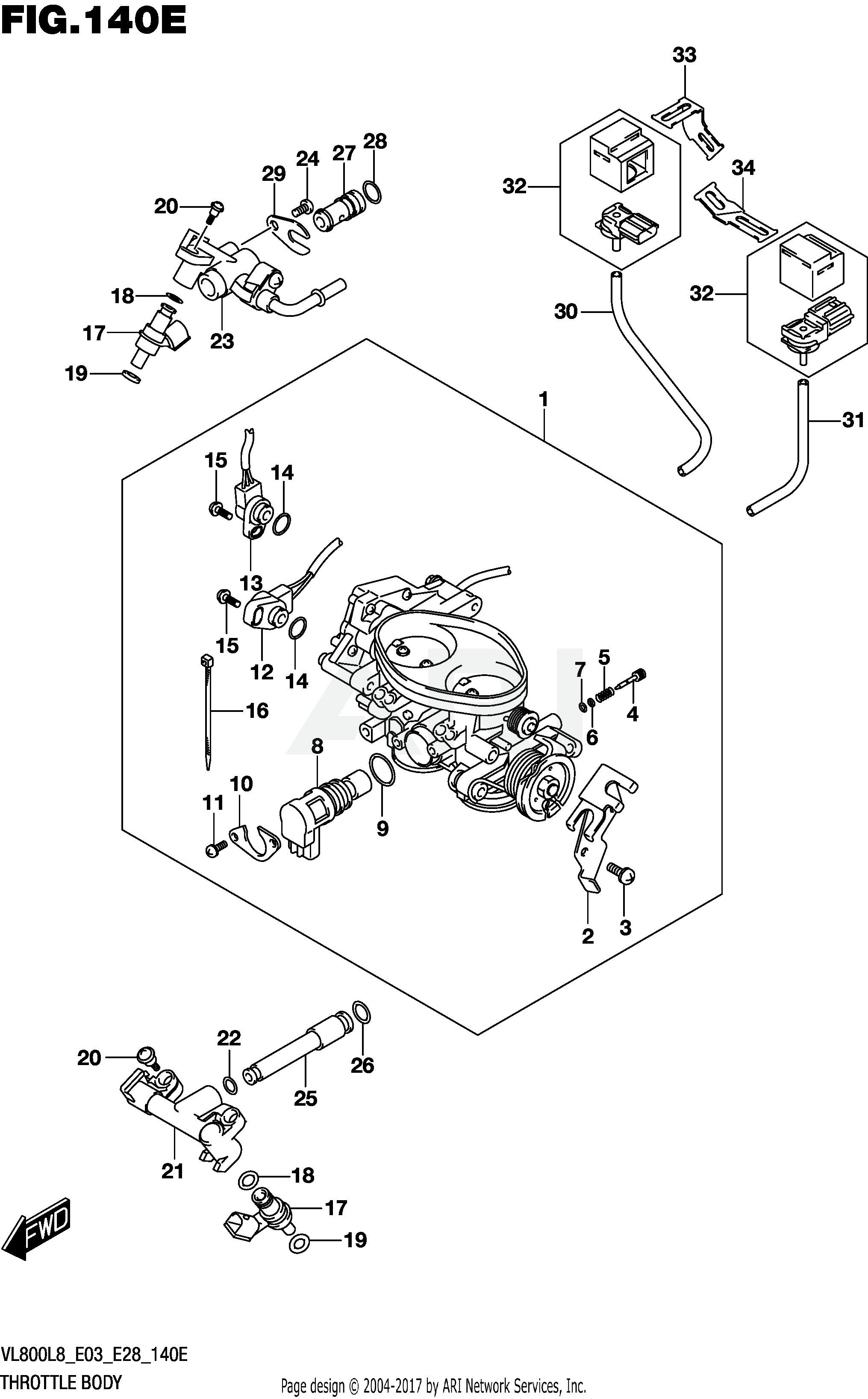 THROTTLE BODY (VL800TL8 E28)