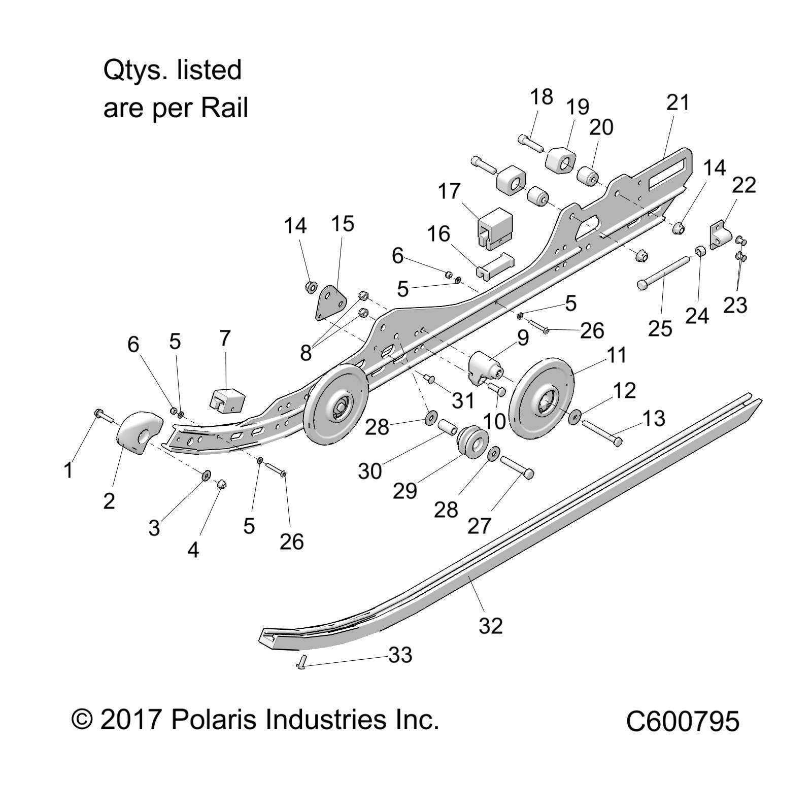 SUSPENSION, RAIL, LH/RH - S19CBA6GSL (600795)