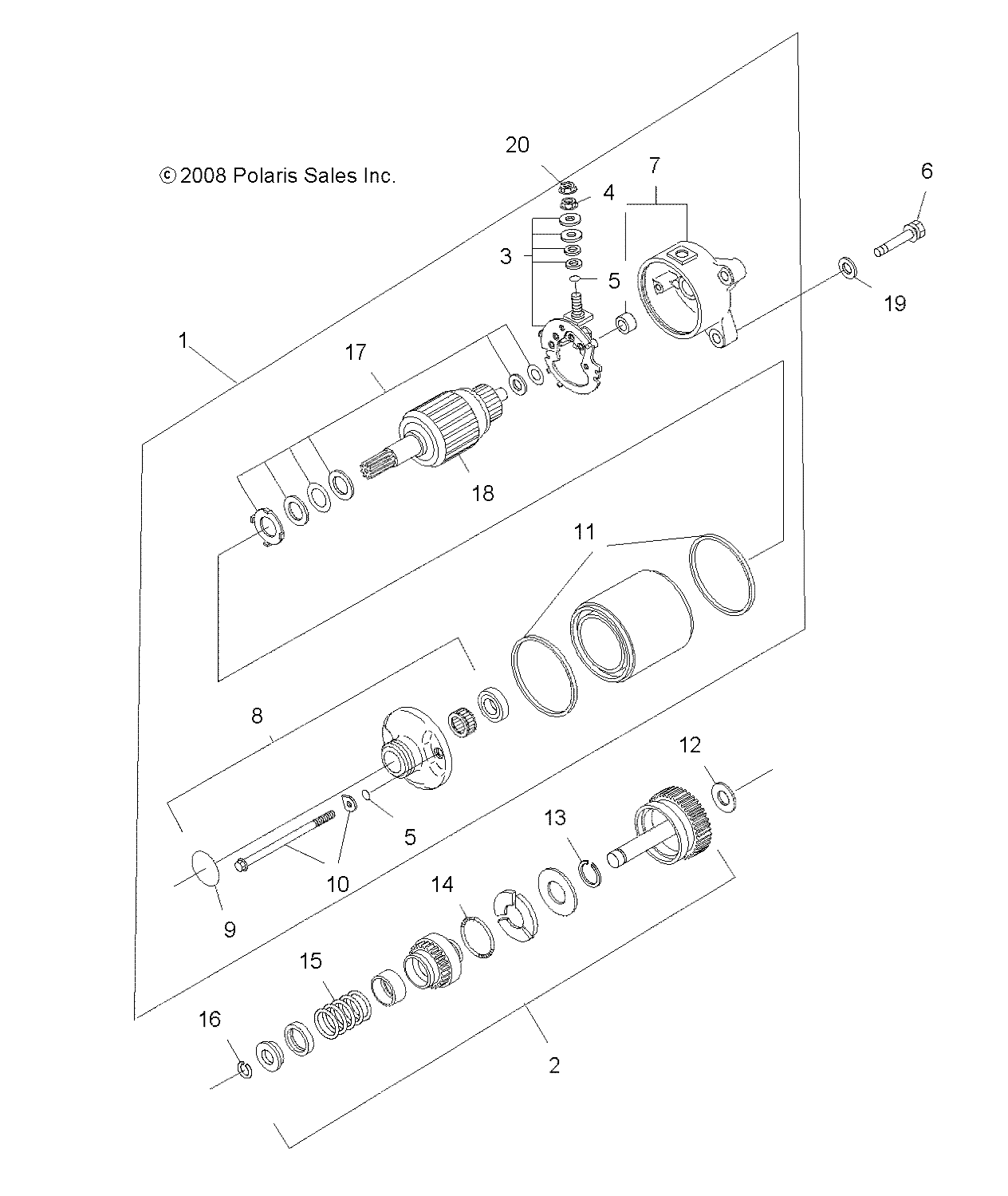 ENGINE, STARTING MOTOR - A09BG50AA (49ATVSTARTER09TB)