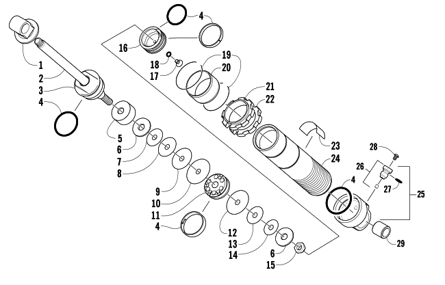 REAR SUSPENSION FRONT ARM SHOCK ABSORBER