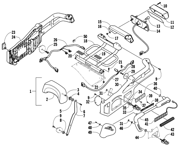 BACKREST AND TAILLIGHT ASSEMBLY