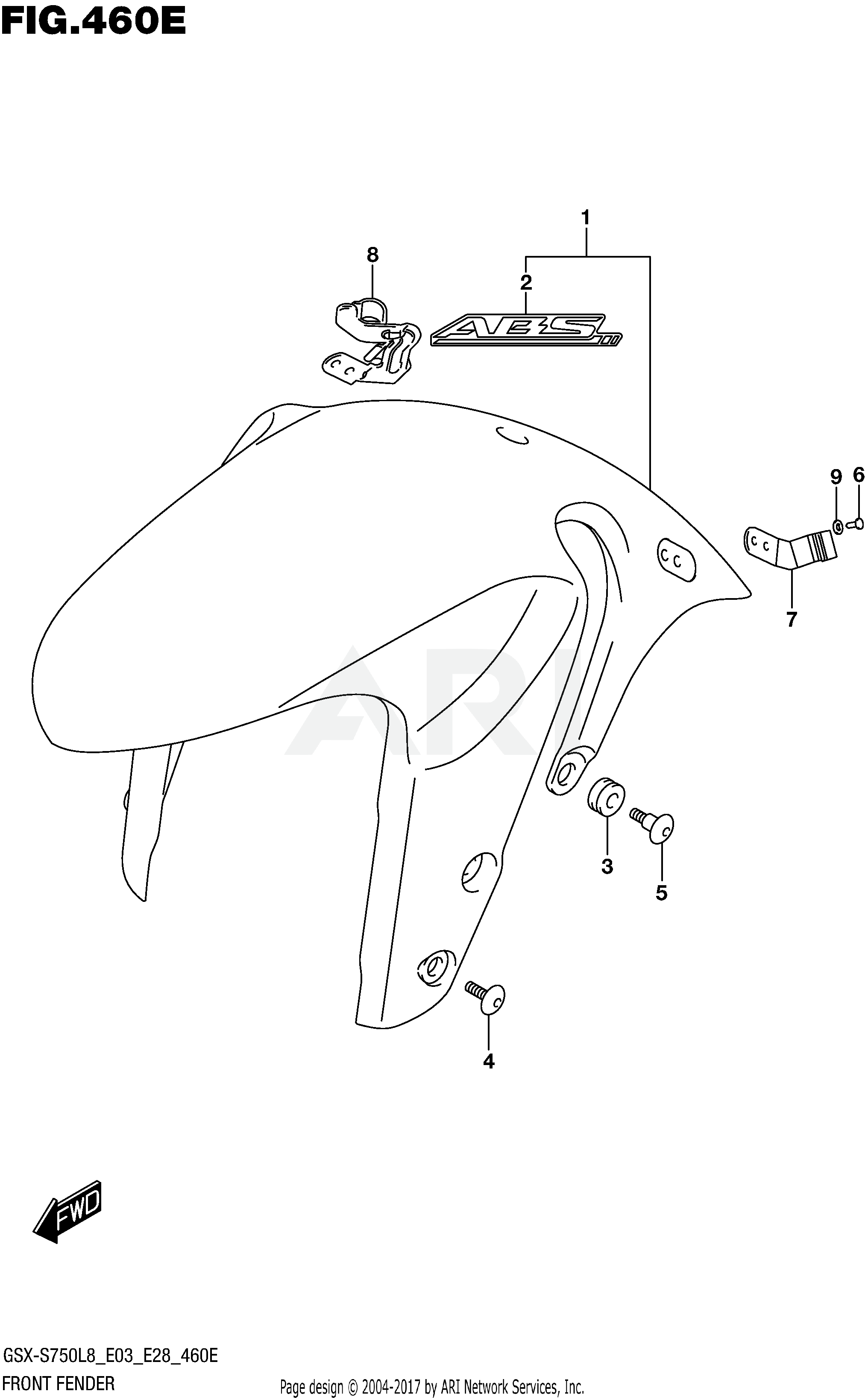 FRONT FENDER (GSX-S750AL8 E28)