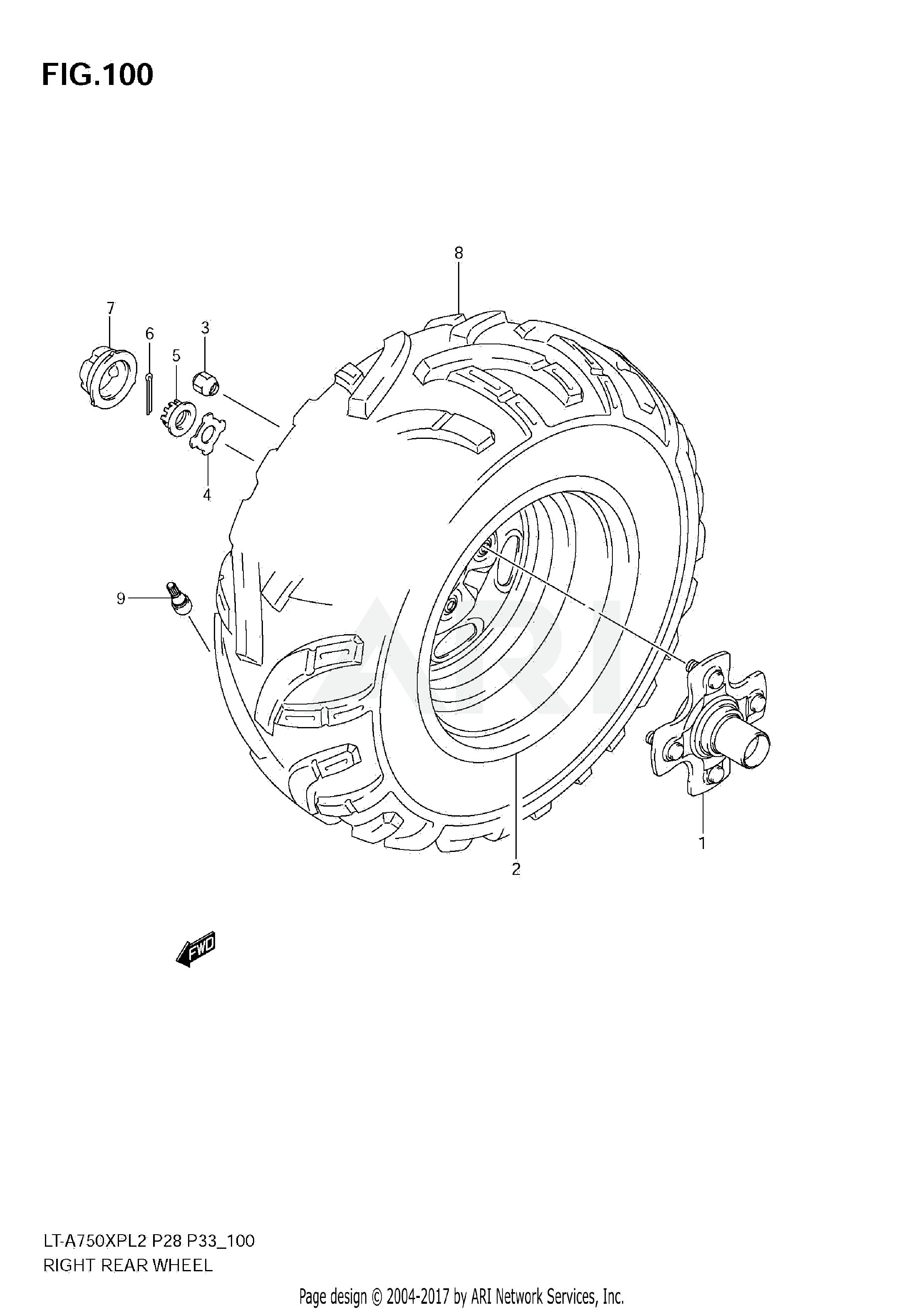 RIGHT REAR WHEEL (LT-A750XPL2 E33)