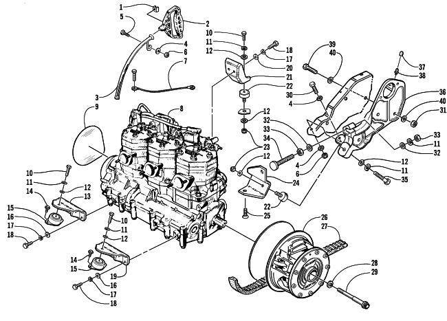 ENGINE AND RELATED PARTS