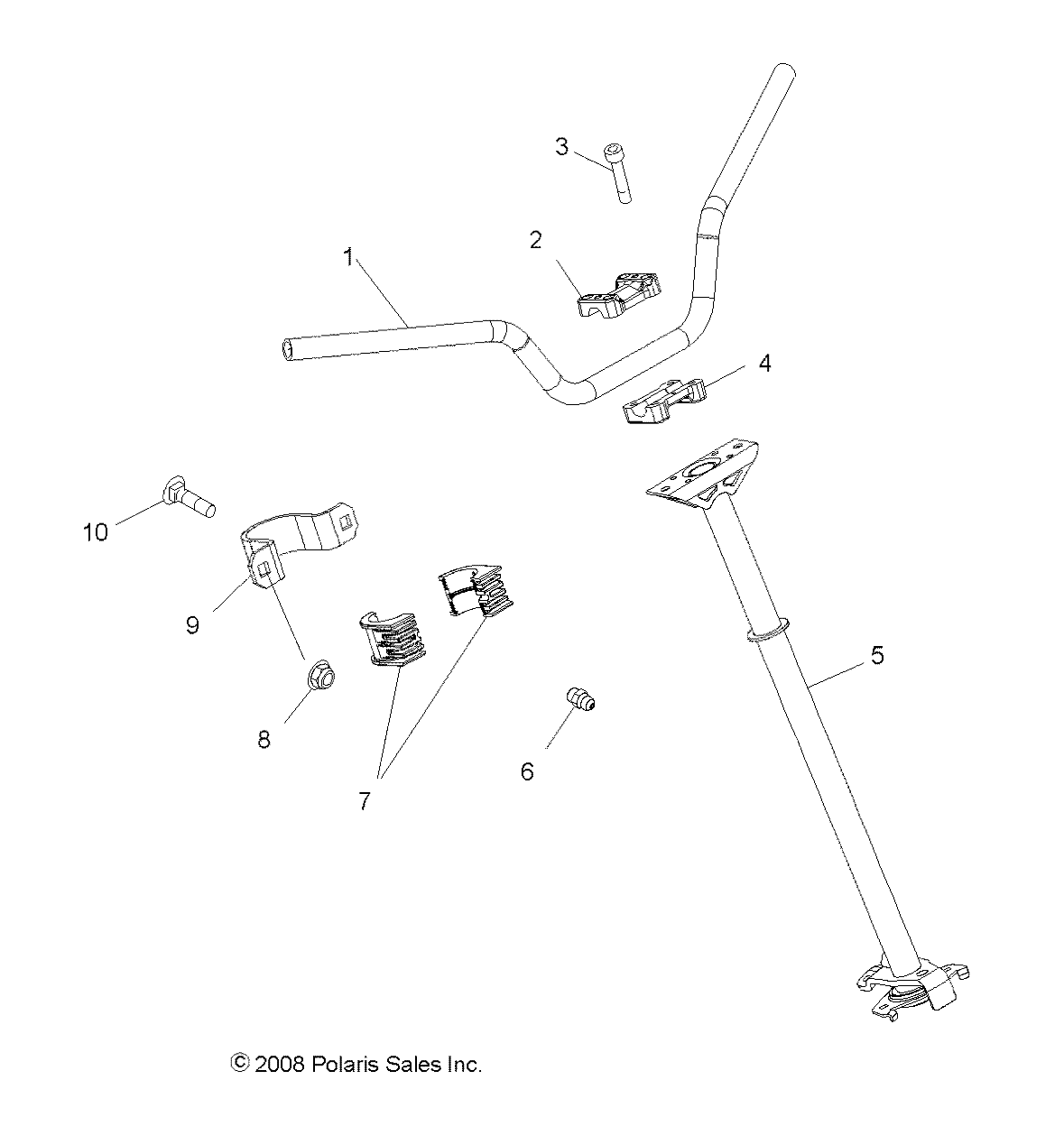 STEERING, POST and HANDLEBAR - A10GJ45AA (49ATVHANDLEBAR09OUT450)