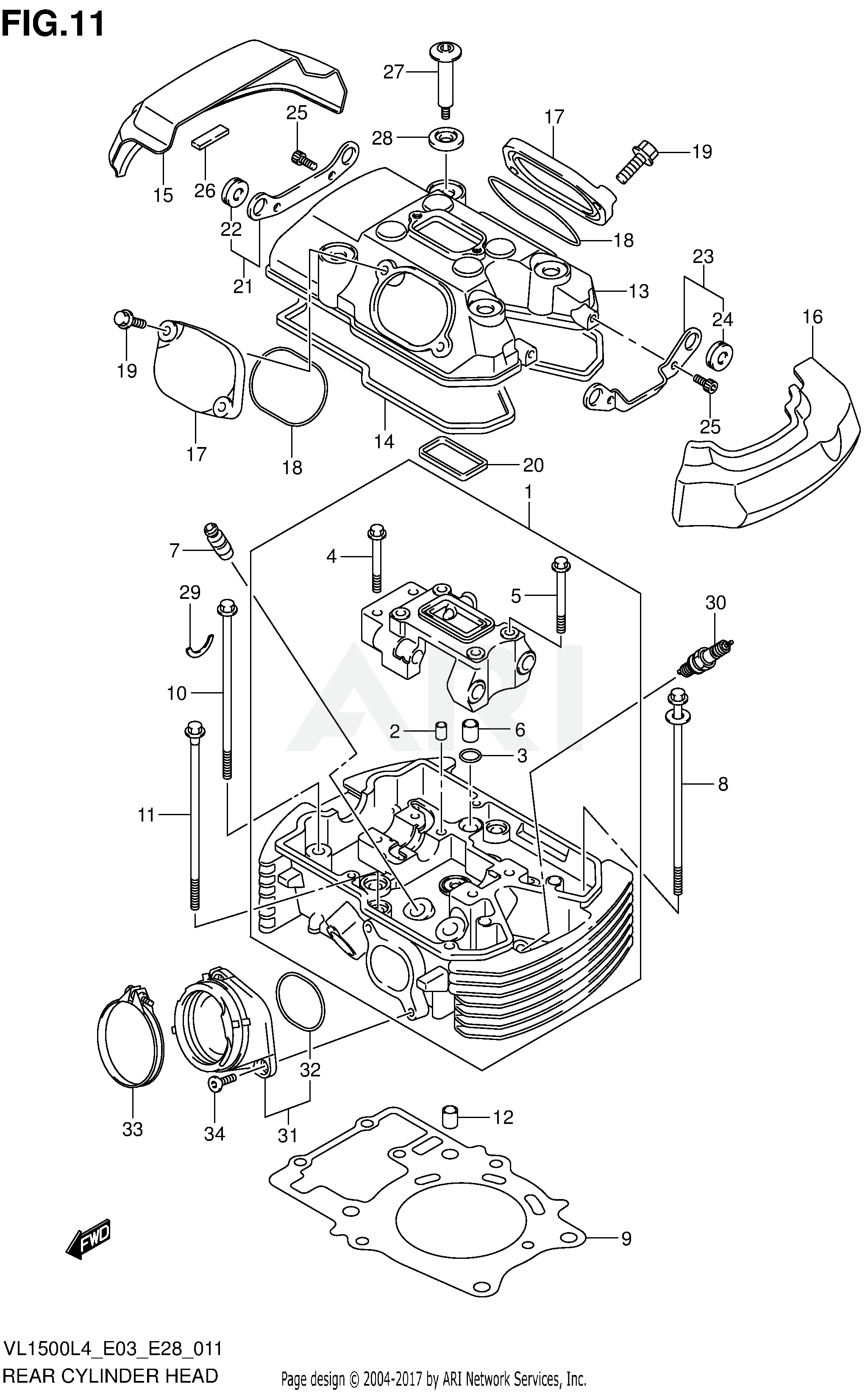 REAR CYLINDER HEAD (VL1500BL4 E03)