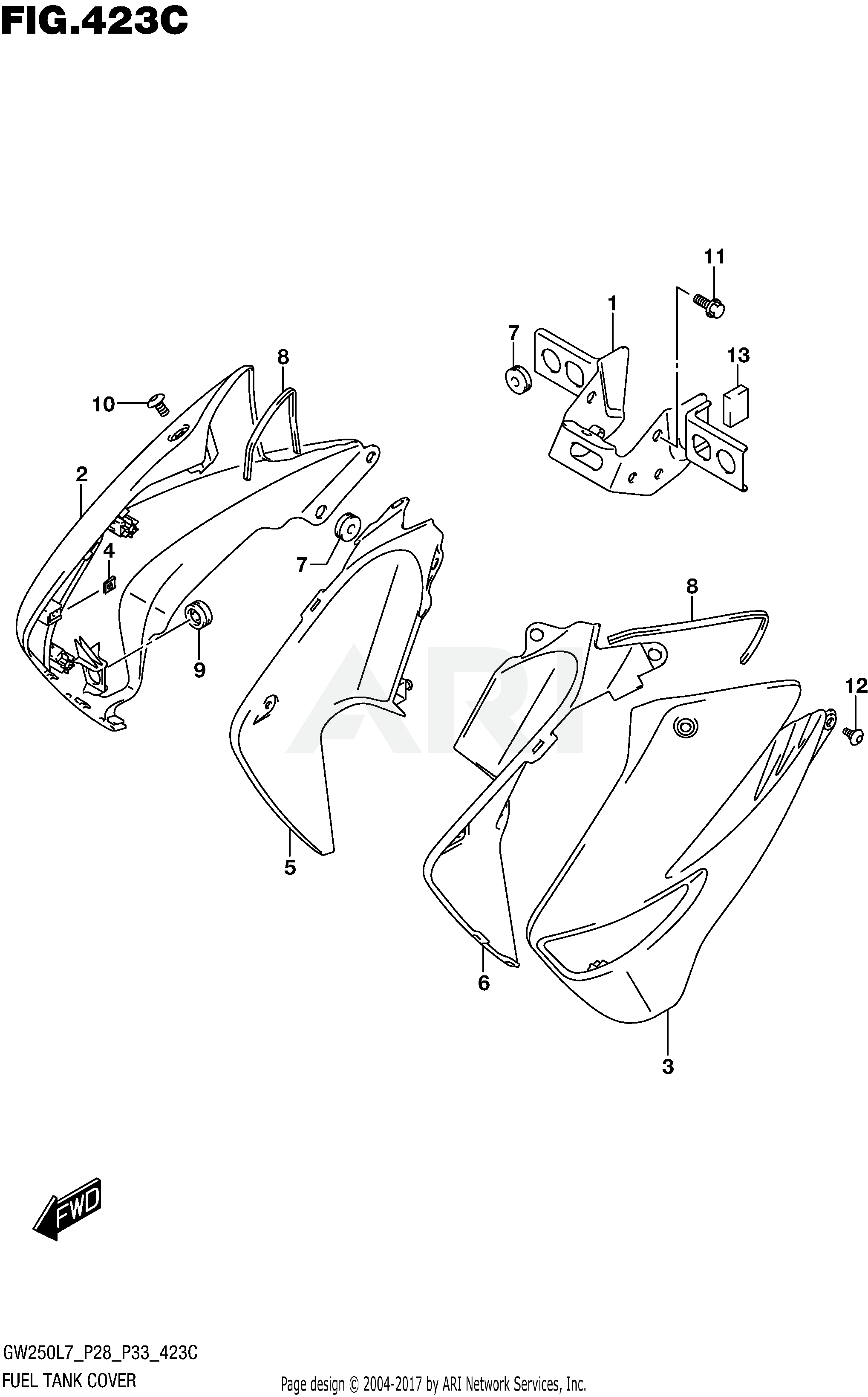 FUEL TANK COVER (GW250L7 P33)