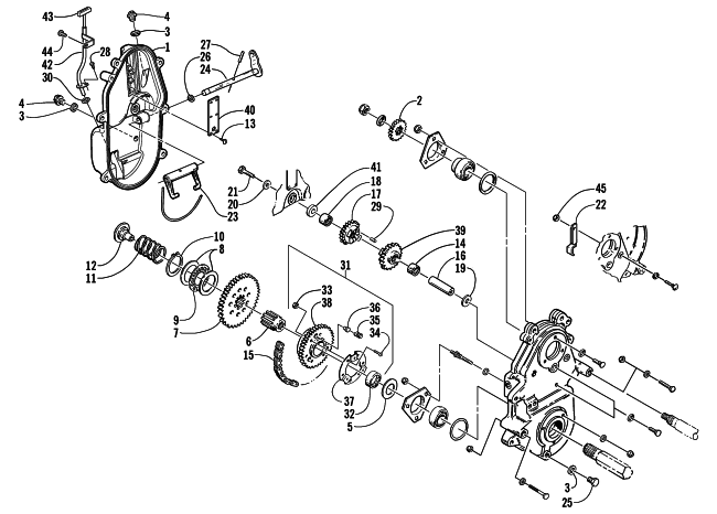 DRIVE/REVERSE DROPCASE ASSEMBLY