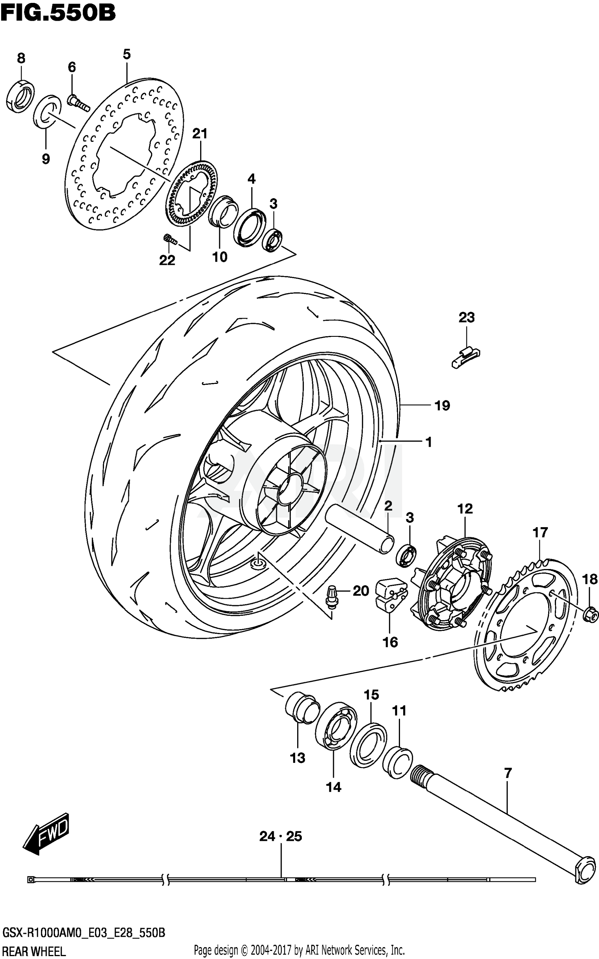 REAR WHEEL (GSX-R1000A)