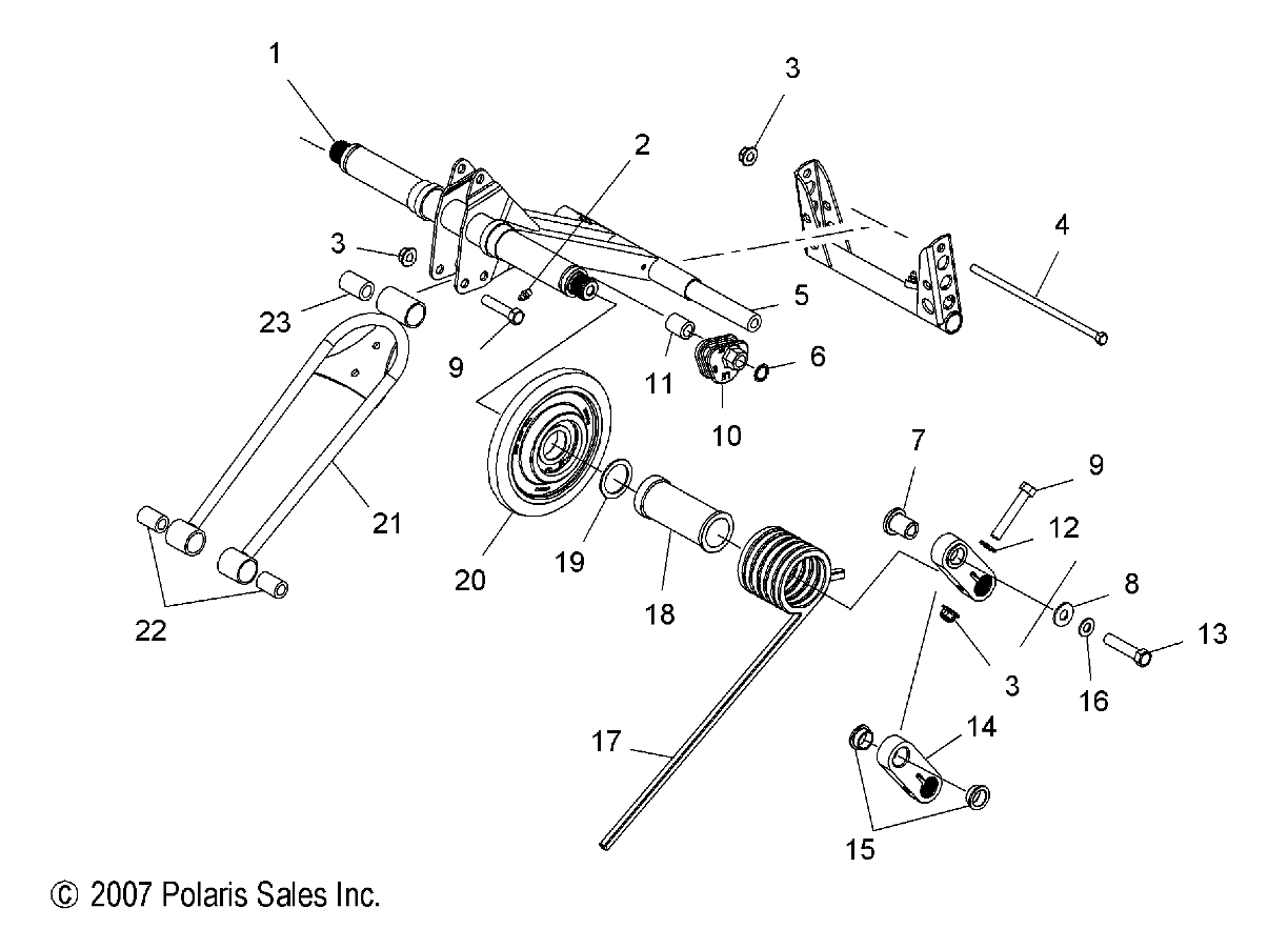 SUSPENSION, TORQUE ARM, REAR - S14PT6HSL/HEL (49SNOWTORQUEREAR08600TRG)