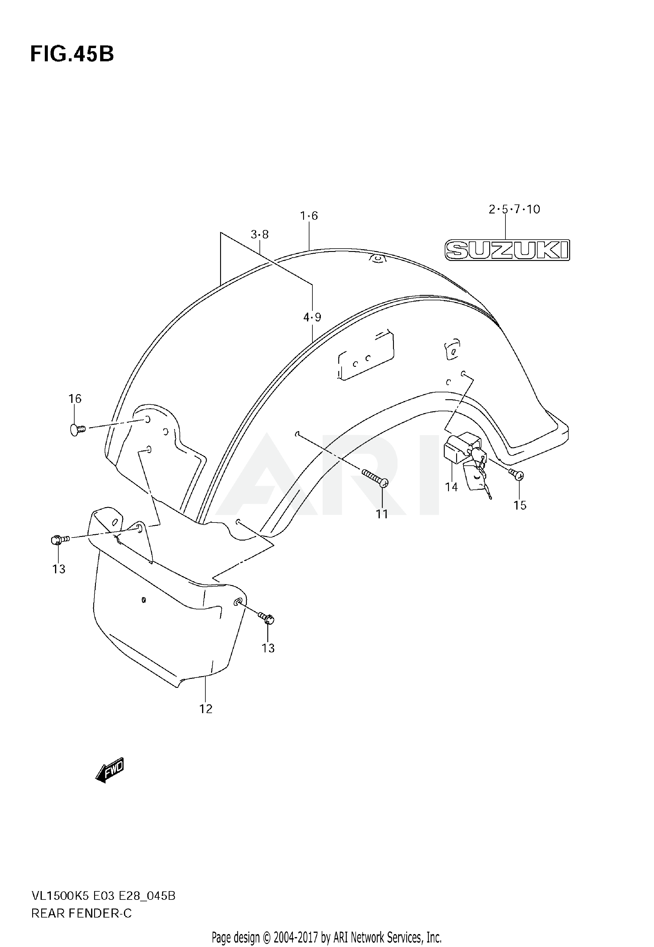 REAR FENDER (MODEL K8)