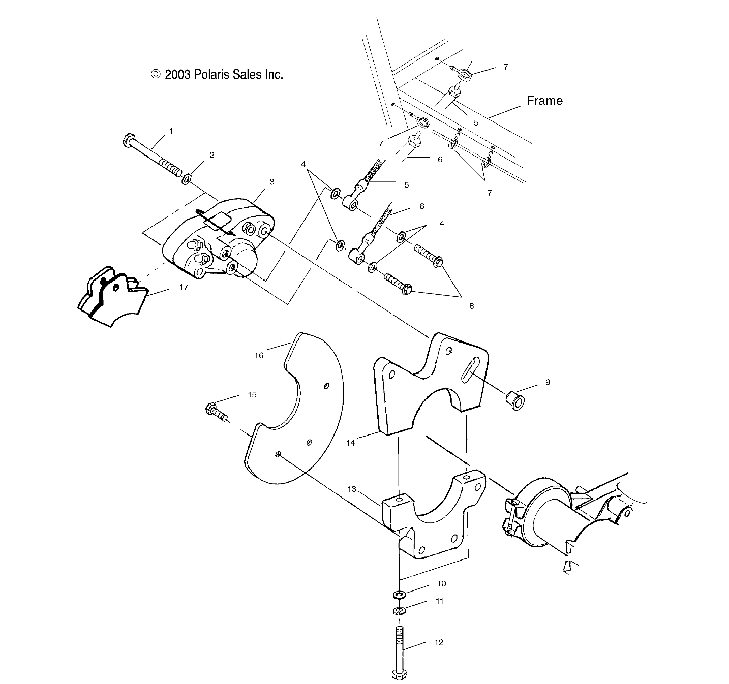 REAR CALIPER MOUNTING - A03BA25CA/CB (4986208620B05)