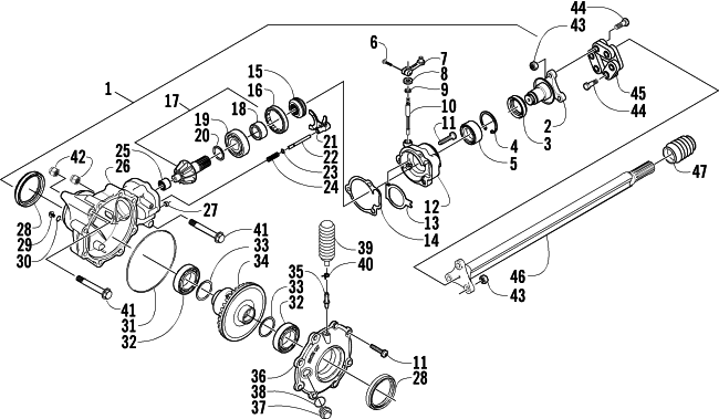 FRONT DRIVE GEARCASE ASSEMBLY