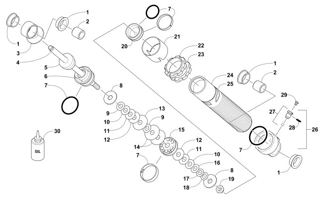 REAR SUSPENSION REAR ARM SHOCK ABSORBER