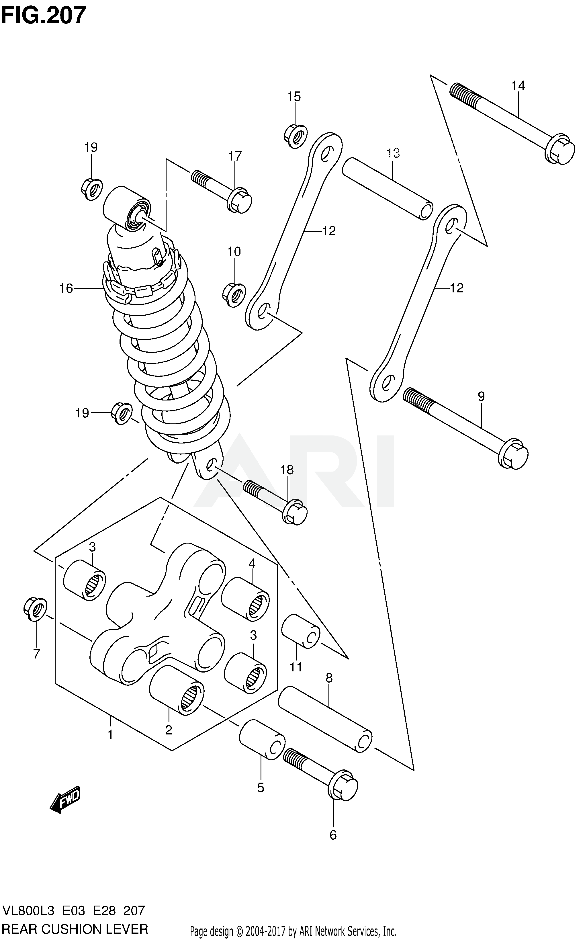 REAR CUSHION LEVER (VL800CL3 E28)