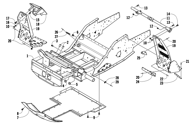 FRONT FRAME AND FOOTREST ASSEMBLY