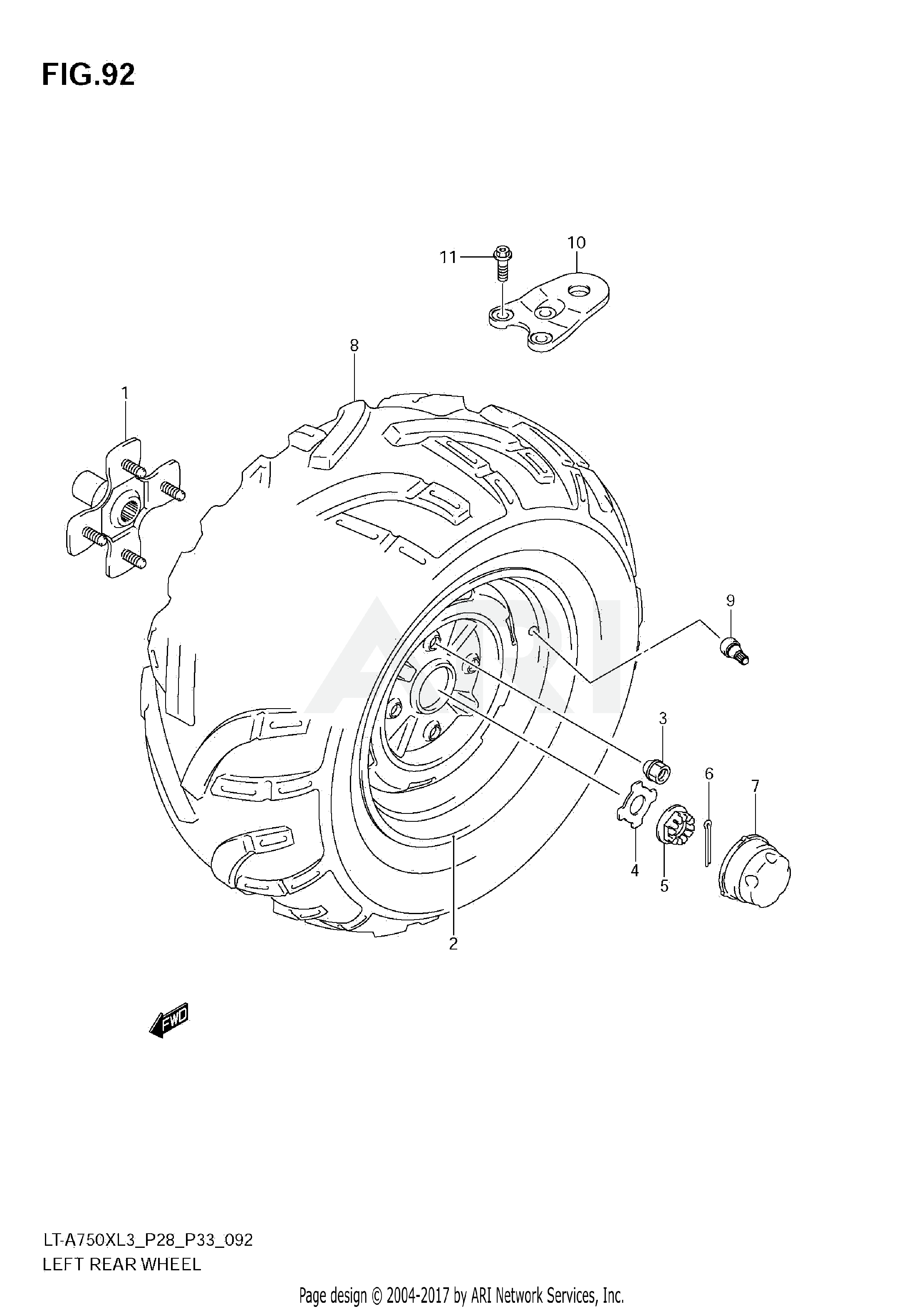 LEFT REAR WHEEL (LT-A750XZL3 E33)