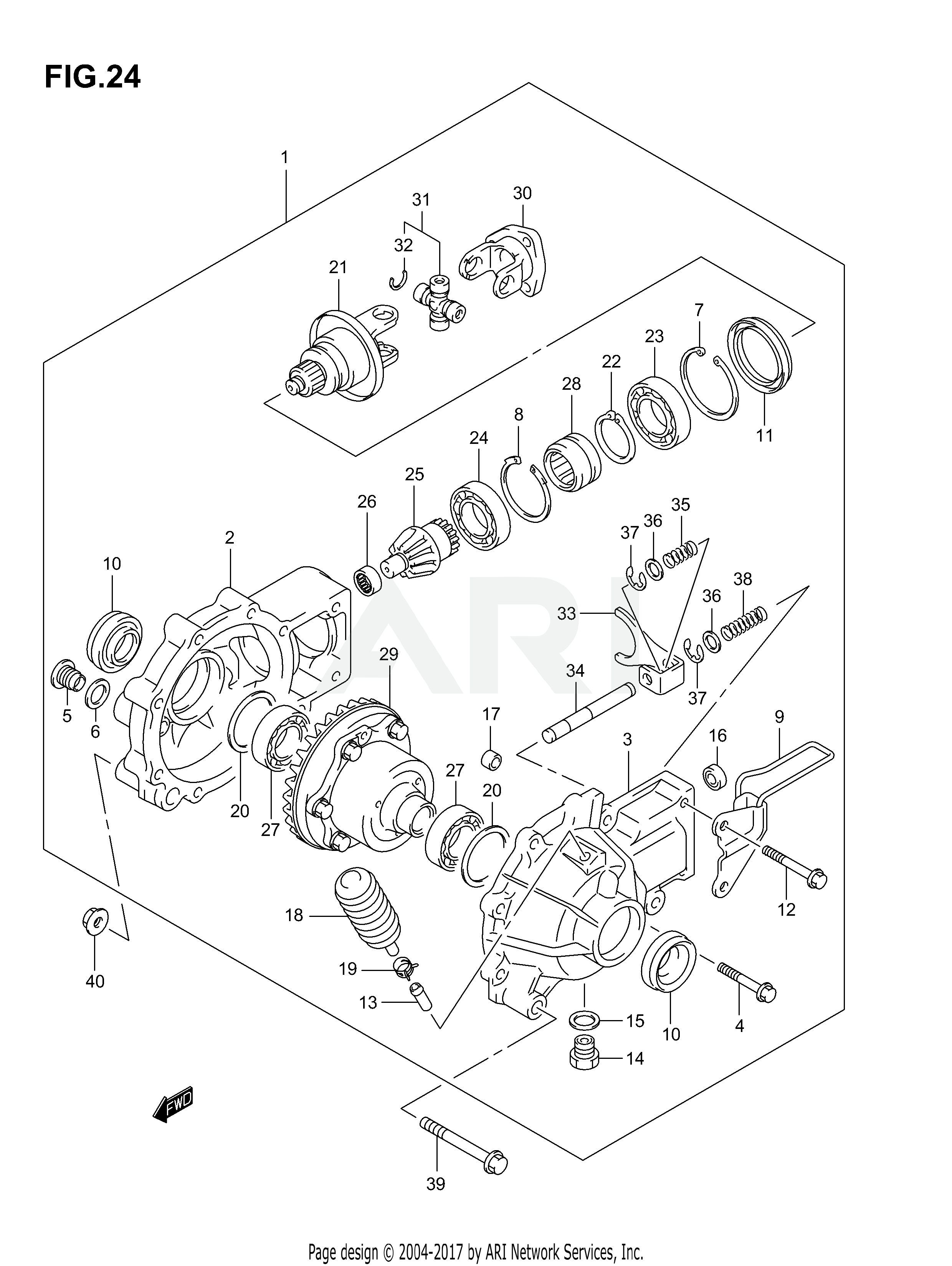 FINAL BEVEL GEAR (FRONT)(MODEL K3/K4,%F.NO.5SAAK46K3X102000)