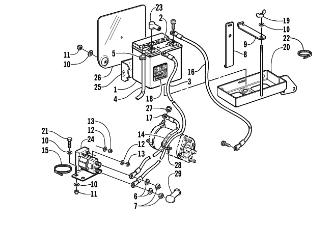 BATTERY, SOLENOID, AND CABLES