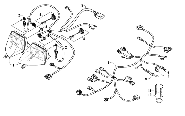 HEADLIGHT AND WIRING ASSEMBLIES