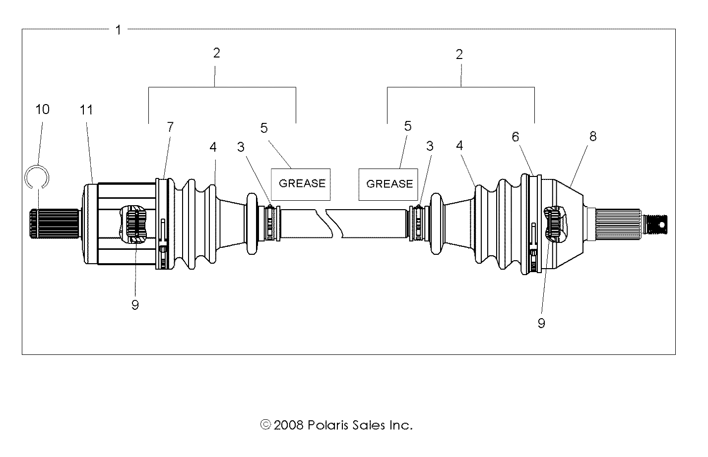 DRIVE TRAIN, FRONT HALF SHAFT - R11XY76FX (49RGRSHAFTDRV09RZRS)