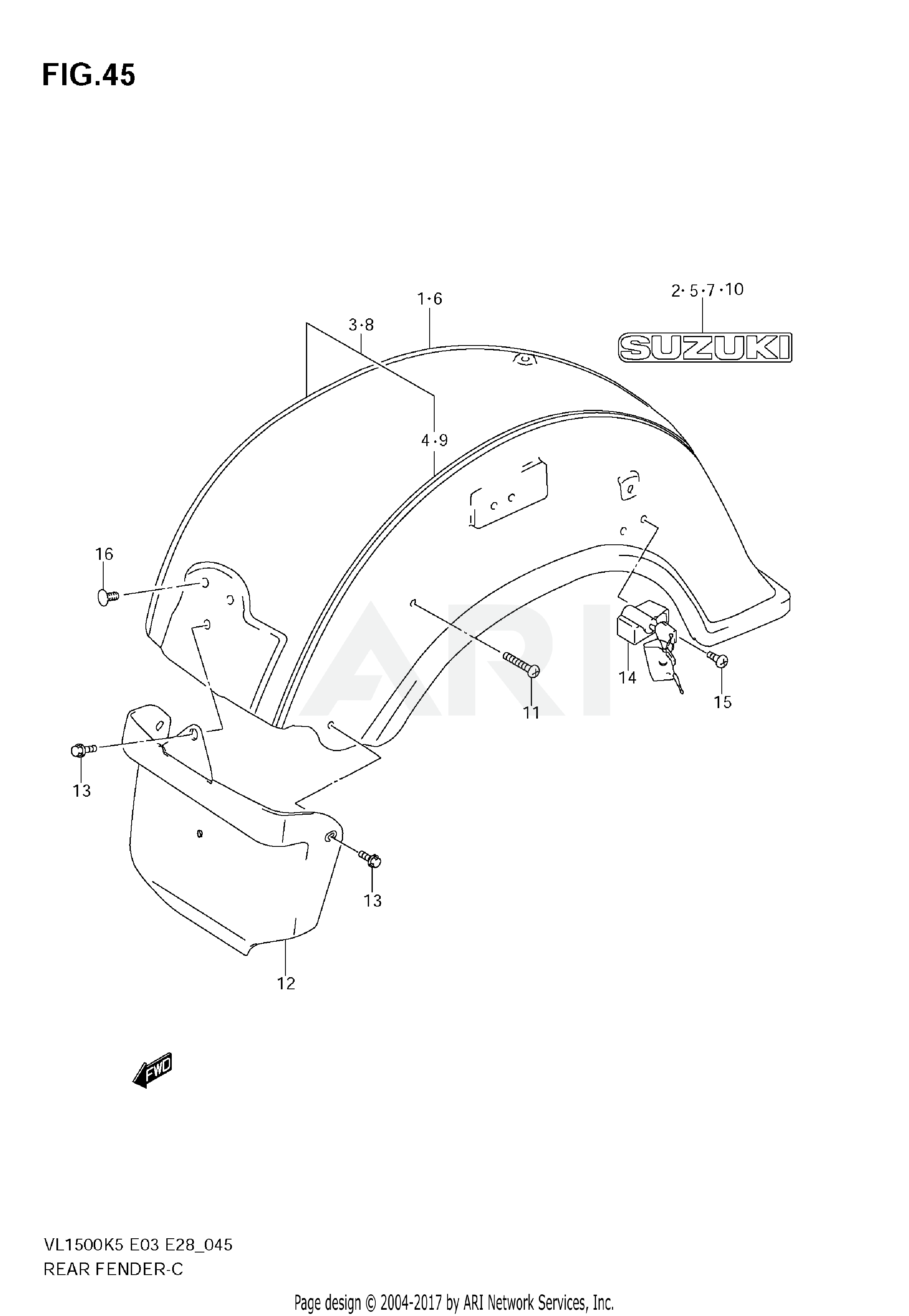 REAR FENDER (MODEL K5/K6)