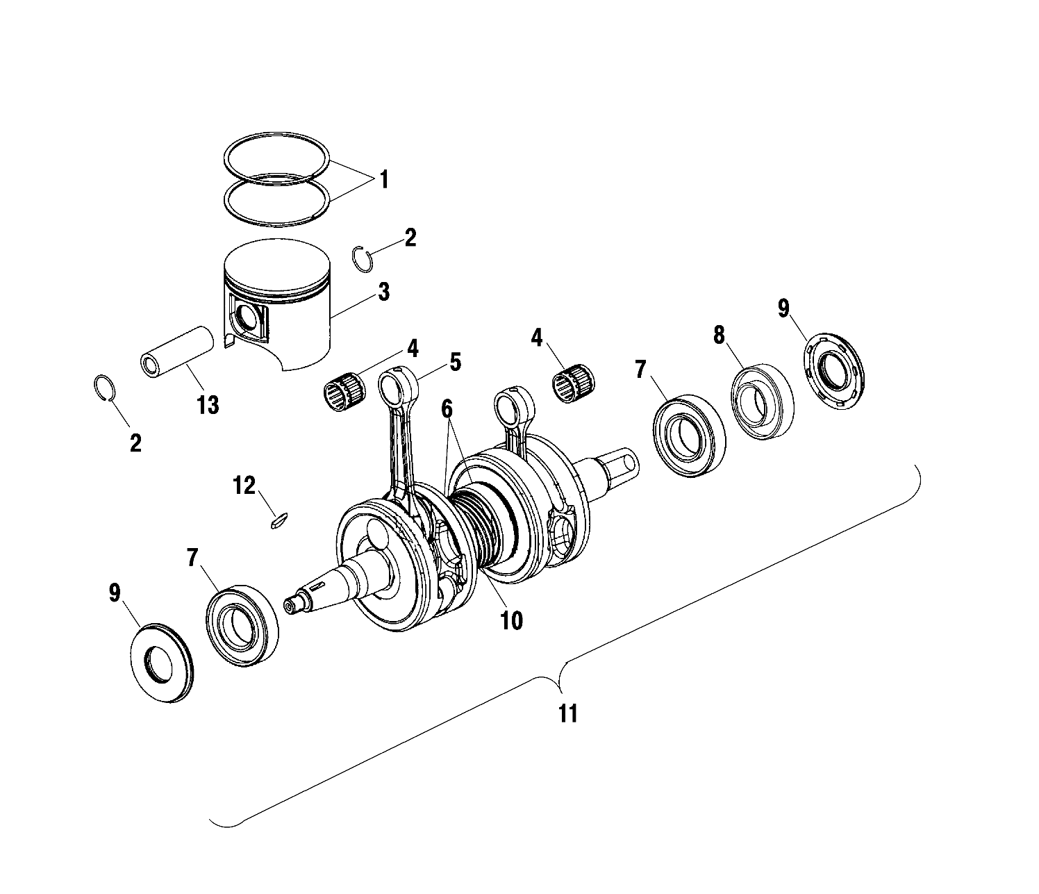 PISTON and CRANKSHAFT - S01NX6ES (4968856885C011)