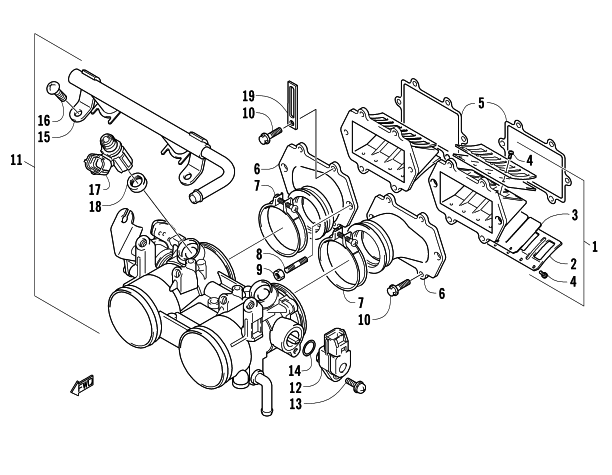 REED VALVE/THROTTLE BODY ASSEMBLY