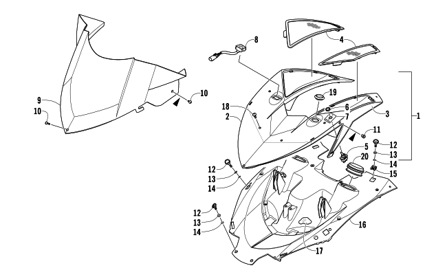 POD AND WINDSHIELD ASSEMBLY