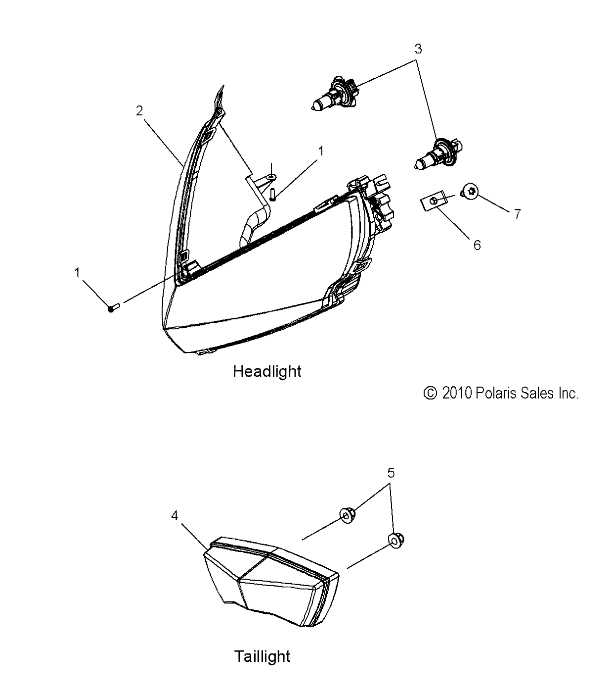 ELECTRICAL, HEADLIGHT and TAILLIGHT - S12BA6NSL (49SNOWHEADLGHT11RUSH)