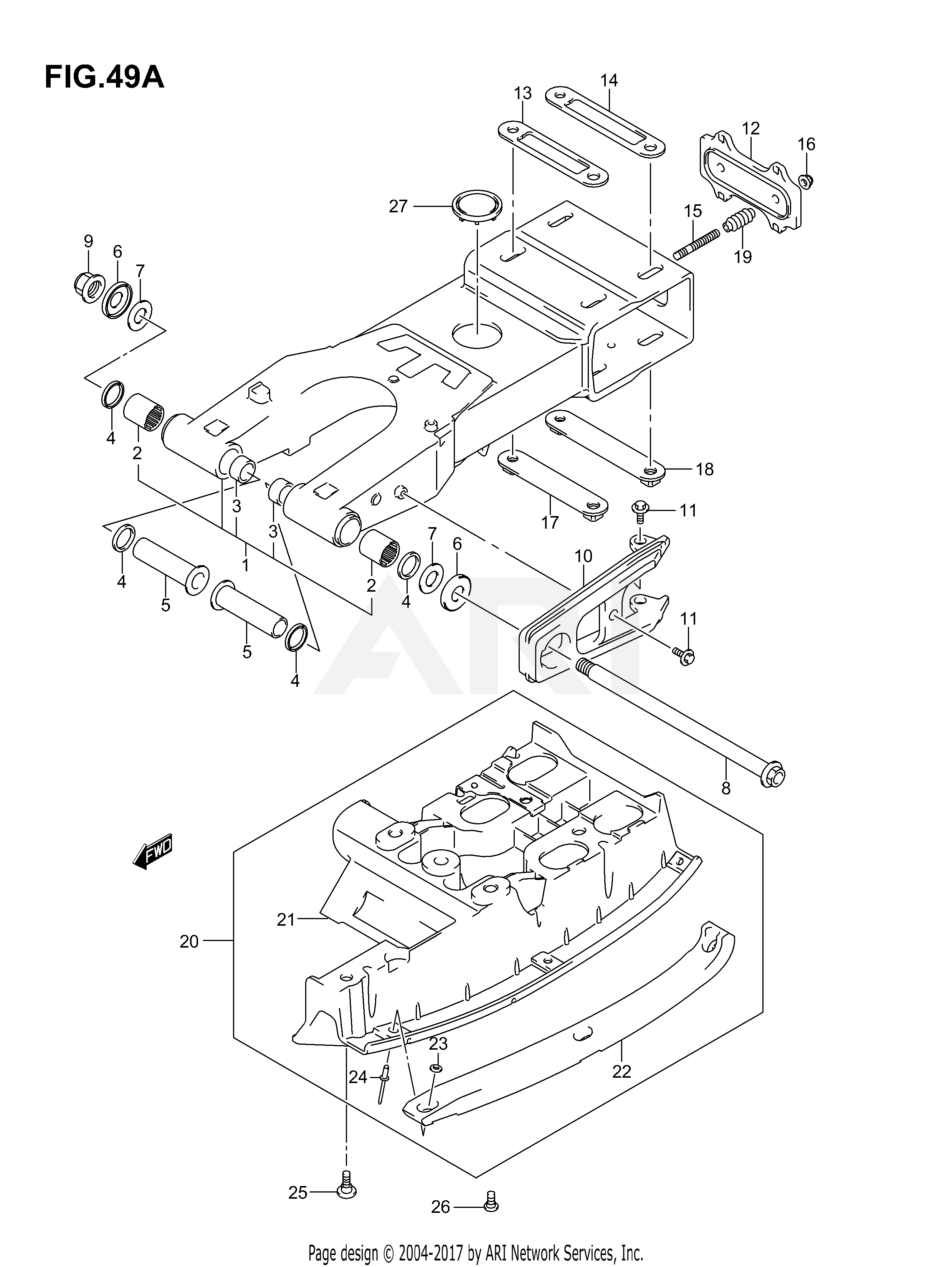 REAR SWINGING ARM (MODEL K3 F.NO.32113658%)