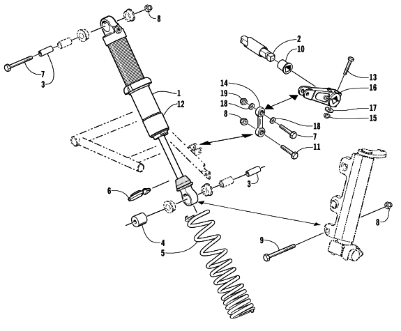 SHOCK ABSORBER AND SWAY BAR ASSEMBLY