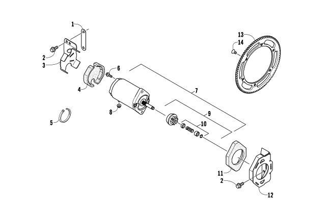 ELECTRIC START - STARTER MOTOR ASSEMBLY