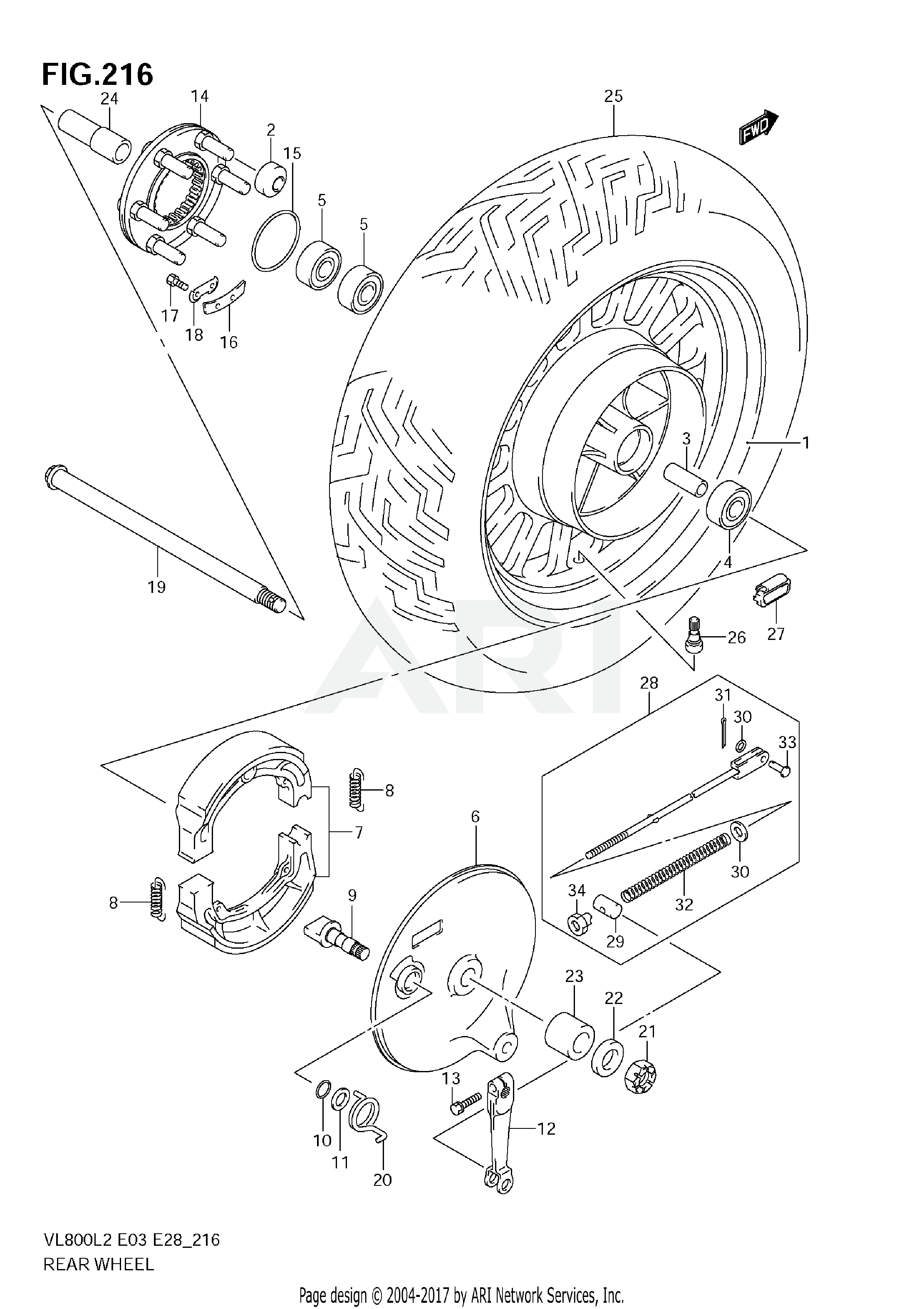 REAR WHEEL (VL800C  E28)