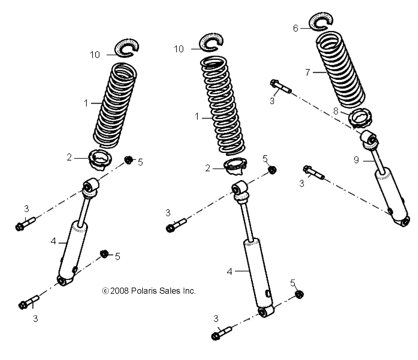 SUSPENSION, SHOCKS - A09KA09AB/AD (49ATVSUSP08OUT90)