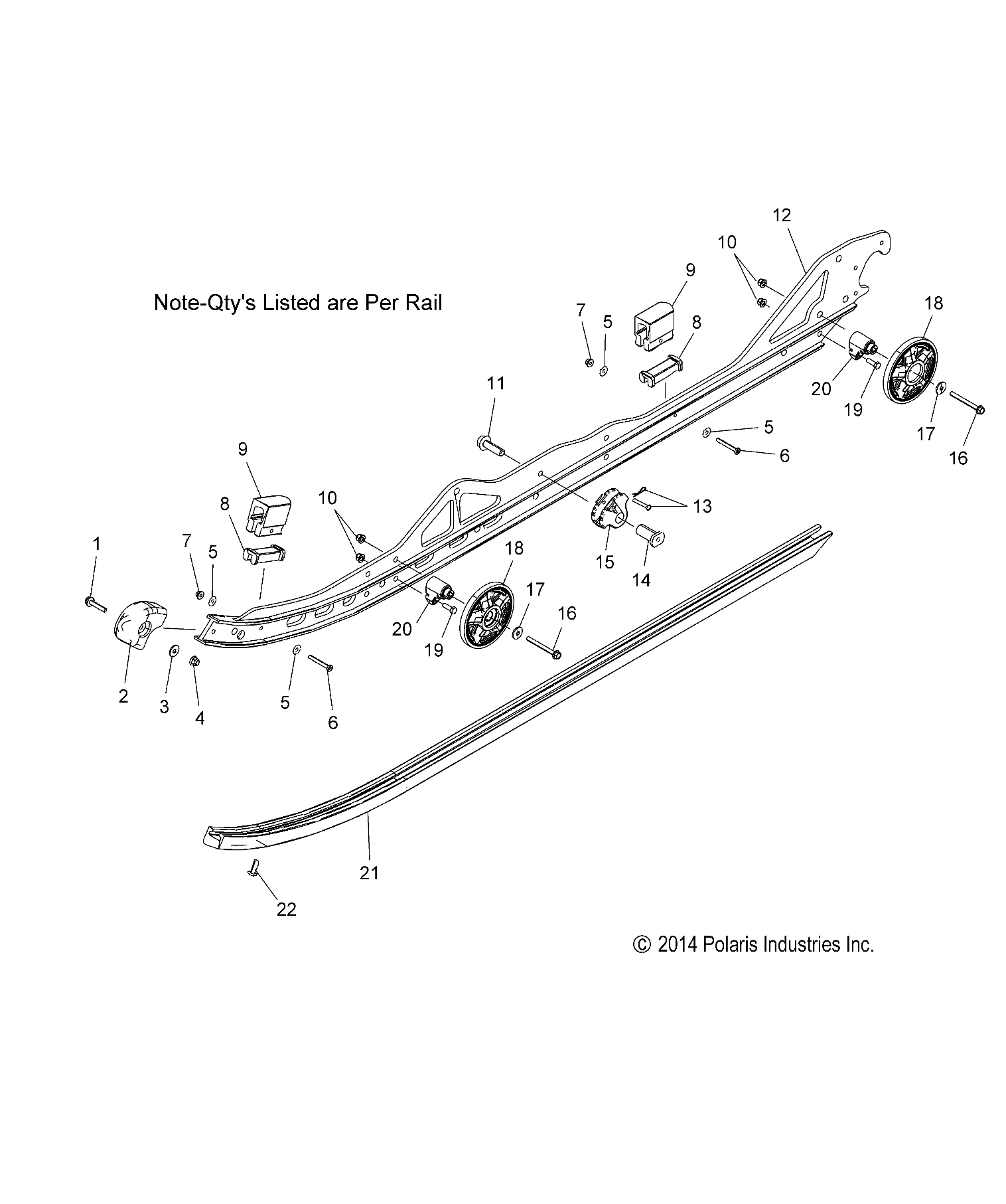 SUSPENSION, RAIL MOUNTING - S15CJ5BSL/BEL (49SNOWSUSPRAIL15VOY155)