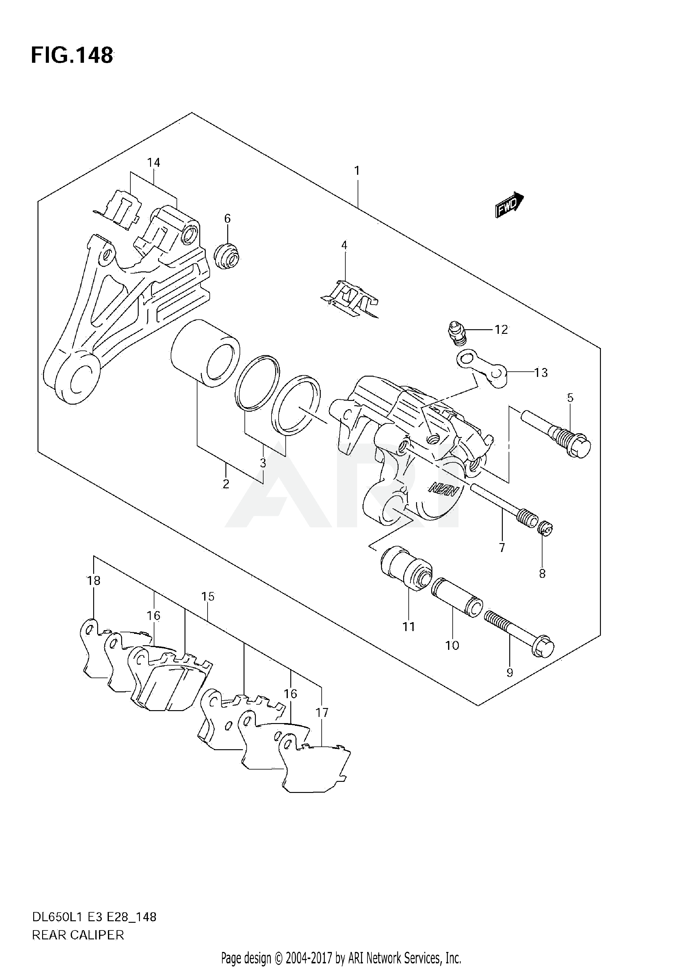 REAR CALIPER (DL650 L1 E3)